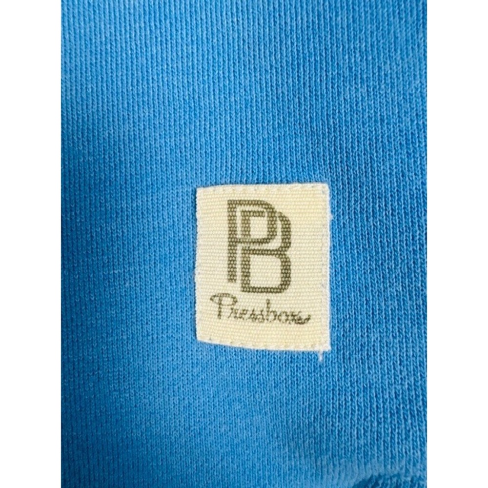 Pressbox Sweatshirt Womens Medium Carolina Blue V-Neck High-Low Raw Hem Pullover - Picture 2 of 7